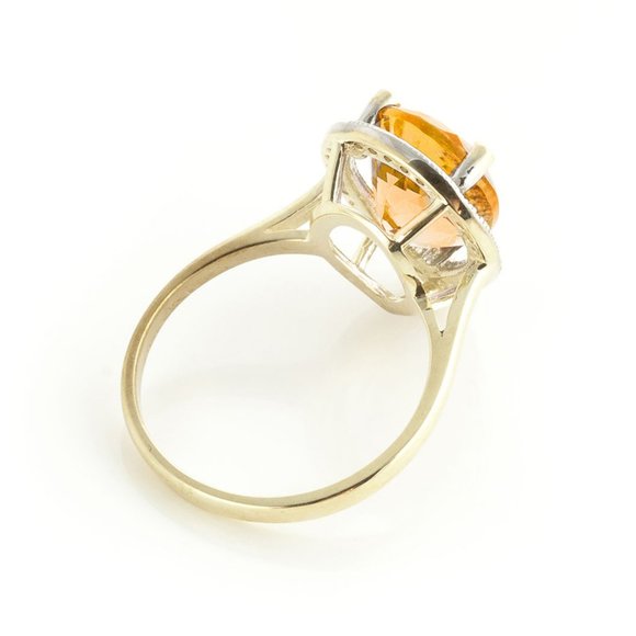 14K. GOLD RING WITH DIAMONDS & CITRINE - Picture 5 of 7